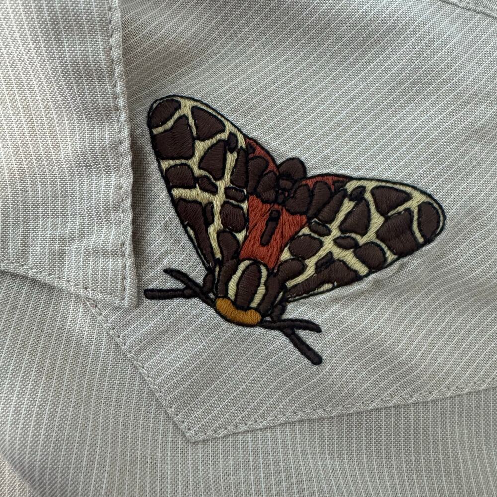 Howler Bros Crosscut Deluxe Short Sleeve Shirt Nocturnal Insects Tiger Moth L - Picture 2 of 7